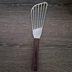 Vintage Stanhome Fish Spatula Stainless Steel Slotted Angled Food Turner *Rare*